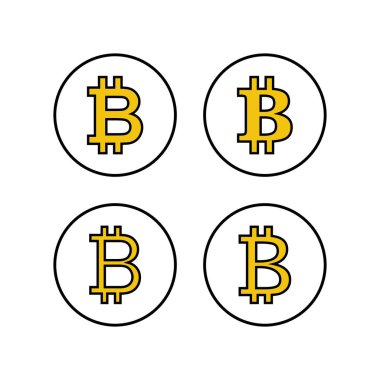 Bitcoin simgeleri ayarlandı. Şifreli para birimi sembolü. Engelleme zinciri. KriptolakName