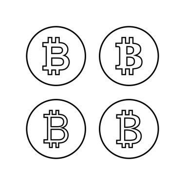Bitcoin simgeleri ayarlandı. Şifreli para birimi sembolü. Engelleme zinciri. KriptolakName