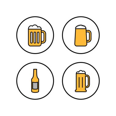 Bira ikonları hazır. Bira Simgesi modada sabitlendi