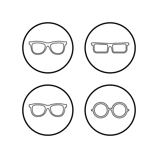 Ícones Óculos Conjunto Vetor Óculos Elegantes Ícone Óculos Conceito Óptico — Vetor de Stock
