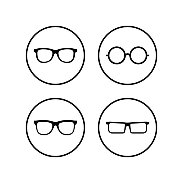 Los Iconos Gafas Establecen Vector Gafas Graduadas Con Estilo Icono — Archivo Imágenes Vectoriales