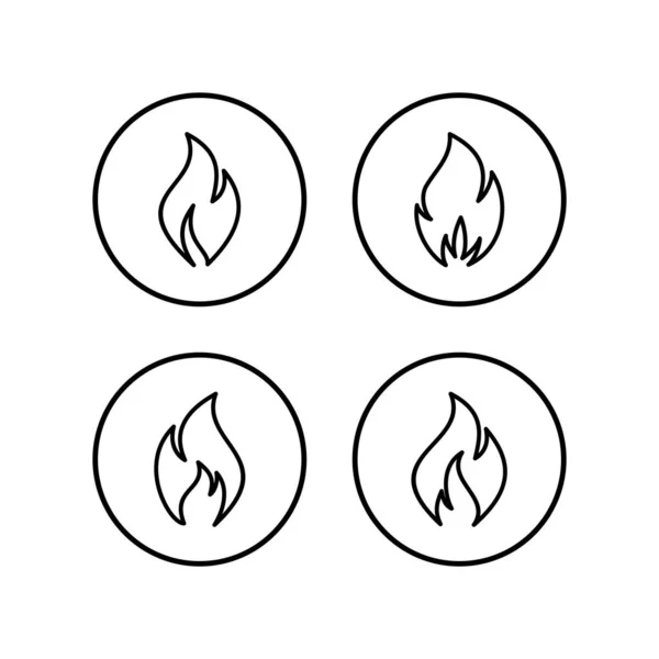 Ícones Fogo Activados Modelo Ícone Chama Fogo — Vetor de Stock