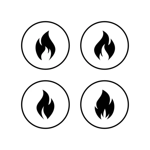 Встановлено Піктограми Вогню Шаблон Піктограми Вогню — стоковий вектор