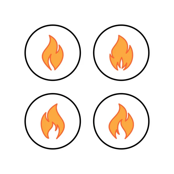 Brandsymbole Gesetzt Vorlage Für Die Feuerflamme — Stockvektor