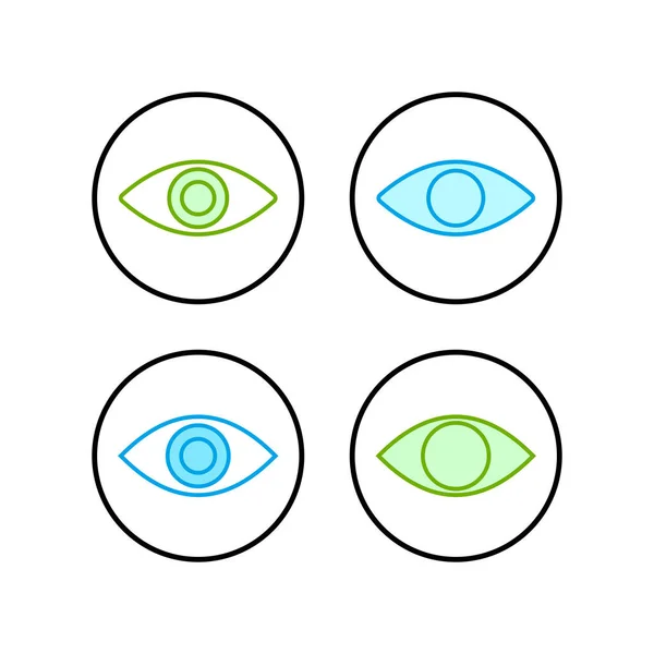 Conjunto Iconos Oculares Icono Look Visión Ojo Vector Ico — Archivo Imágenes Vectoriales