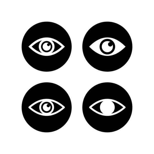 Icone Degli Occhi Impostate Icona Look Vision Vettore Oculare Ico — Vettoriale Stock