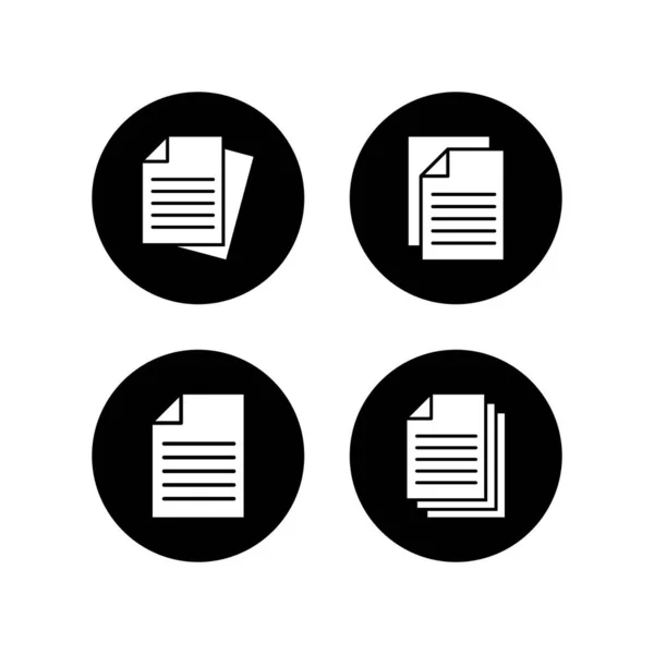 Набор Значков Документов Бумажный Значок Филе Ико — стоковый вектор