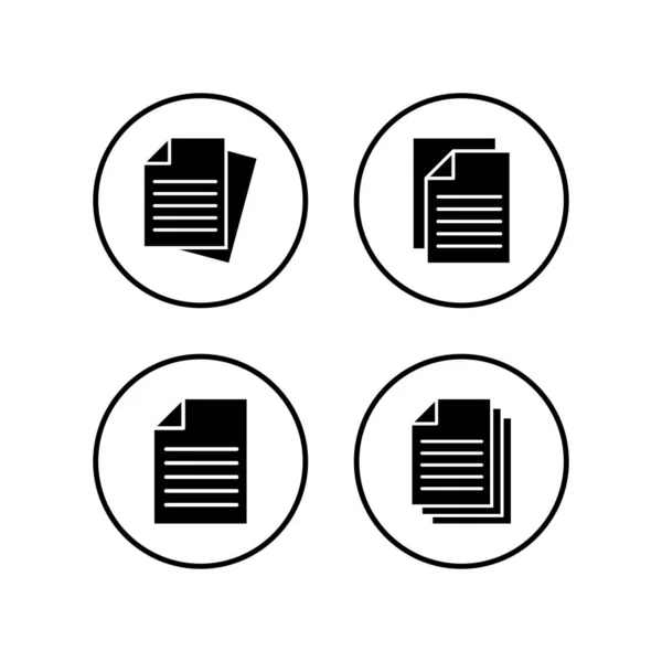 Conjunto Ícones Documentos Ícone Papel Ficheiro Ico —  Vetores de Stock