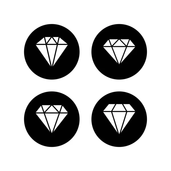 Icônes Serties Diamants Icône Vectorielle Diamant Symbole Pierres Précieuses — Image vectorielle