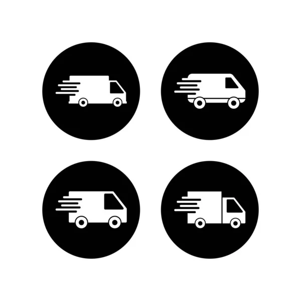Icone Consegna Impostate Icona Consegna Veloce Spedizione Veloce Consegna Camion — Vettoriale Stock