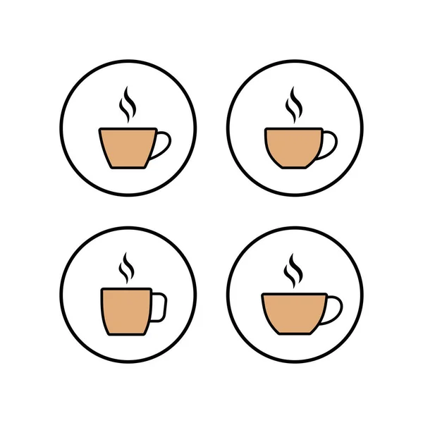 Cup Coffee Icons Set Coffee Cup Icon Coffee Vector Icon — Stock Vector