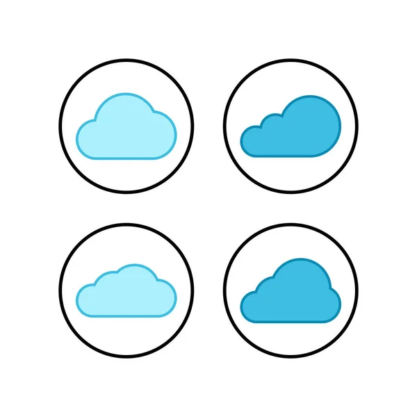 Icônes Cloud Définir Vecteur Informatique Nuage Ico — Image vectorielle