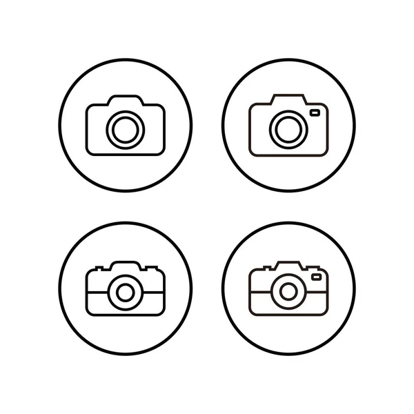 Kamera Ikonen Gesetzt Kamerasystem Kamera Vektor — Stockvektor
