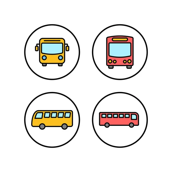 Ikony Autobusu Nastaveny Ikona Vektoru Sběrnice Symbol Veřejné Dopravy — Stockový vektor