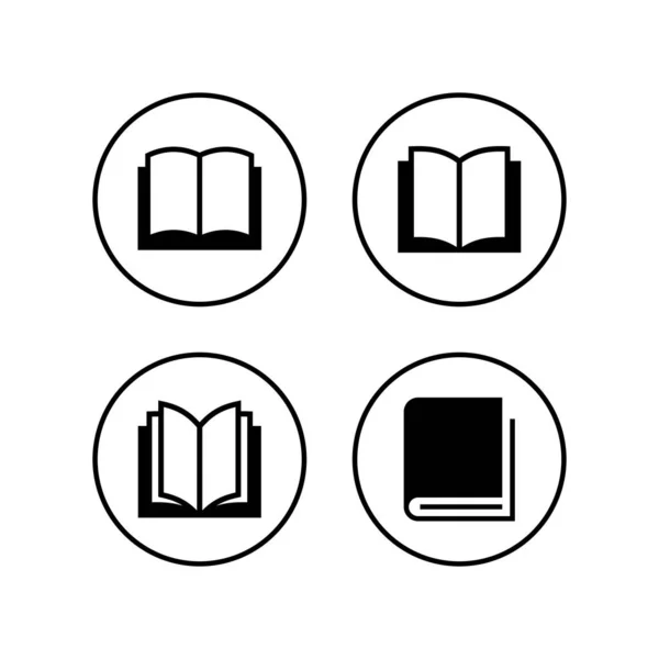 Conjunto Iconos Libro Libro Vector Ico — Vector de stock