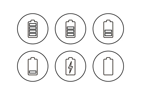 Batterie Icons Gesetzt Akku Vektor — Stockvektor