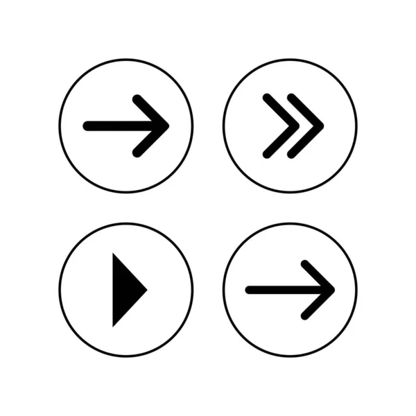 Icônes Fléchées Réglées Symbole Flèche Flèche Vectorielle Ico — Image vectorielle