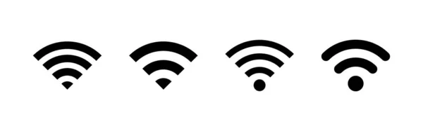 Conjunto Iconos Wifi Icono Vector Señal Icono Inalámbrico Wifi Signo — Vector de stock