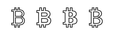 Bitcoin simgeleri ayarlandı. Şifreli para birimi sembolü. Engelleme zinciri. KriptolakName