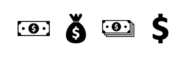 Money Icons Set Money Vector Icon Dollar Ico — Stock Vector