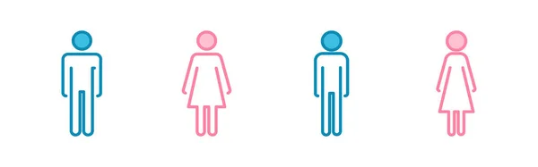Vektor Ikon Pria Dan Wanita Toilet Tanda Pria Dan Wanita - Stok Vektor