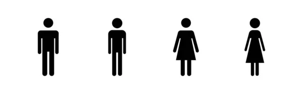 Mann Und Frau Symbolvektor Toilettenschild Mann Und Frau Toilettenzeichen Vektor — Stockvektor
