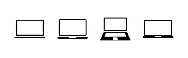 Ikony Laptopa Ustawione Wektor Laptopu Ico — Wektor stockowy