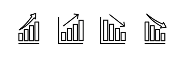 Conjunto Iconos Gráficos Crecimiento Icono Gráfico Icono Gráfico Aislamiento Estilo — Archivo Imágenes Vectoriales