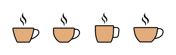 Kopje Koffie Pictogrammen Ingesteld Koffiecup Icoon Koffie Vector Icoon — Stockvector