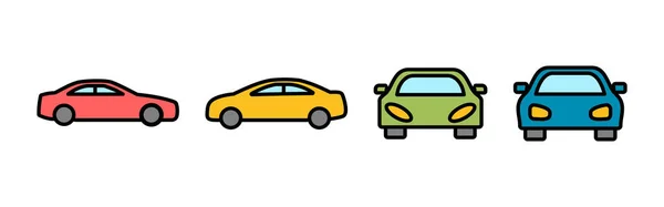 Conjunto Iconos Del Coche Icono Del Coche Vecto — Archivo Imágenes Vectoriales