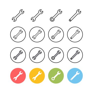 İngiliz anahtarı simgeleri. Anahtar vektör simgesi. Anahtar simgesi