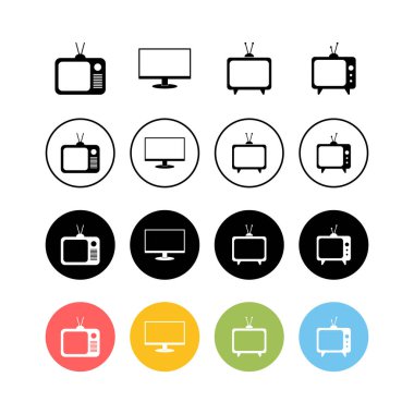 Bir dizi TV vektör simgesi. Tv ico