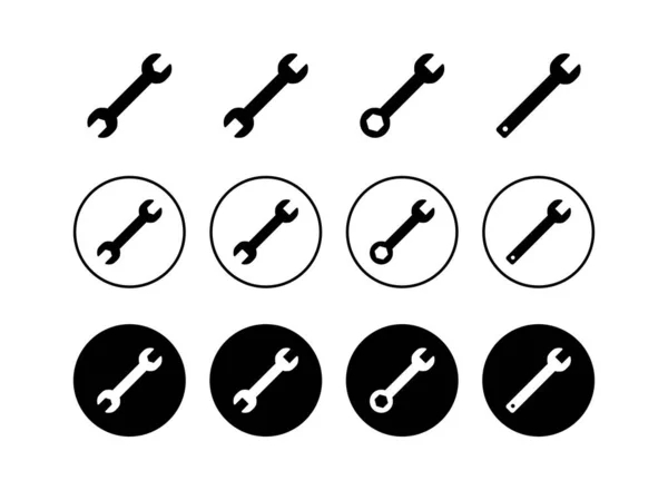 Set Wrench Icons Wrench Vector Icon Spanner Symbo — Stock Vector