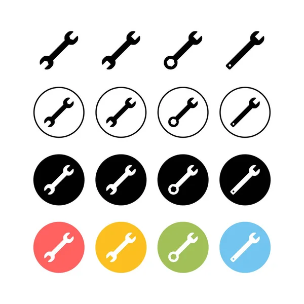 Set Von Schlüsselsymbolen Schraubenschlüssel Vektor Symbol Schlüsselsymbol — Stockvektor