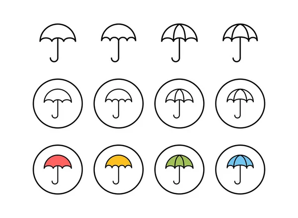 Набор Зонтичных Икон Зонтичный Вектор — стоковый вектор