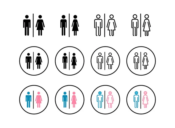 Набір Іконок Туалету Туалетний Знак Чоловік Жінка Туалеті Знак Вектор — стоковий вектор