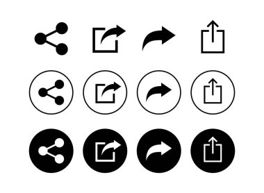 Paylaşım simgeleri. Paylaşım vektörü ico