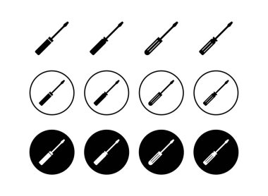 Tornavida simgeleri seti. Tornavida vektörü ico