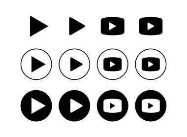 Simgeleri oynat. Düğme vektör simgesini oynat. Video simgesi vektosu