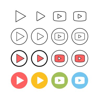 Simgeleri oynat. Düğme vektör simgesini oynat. Video simgesi vektosu