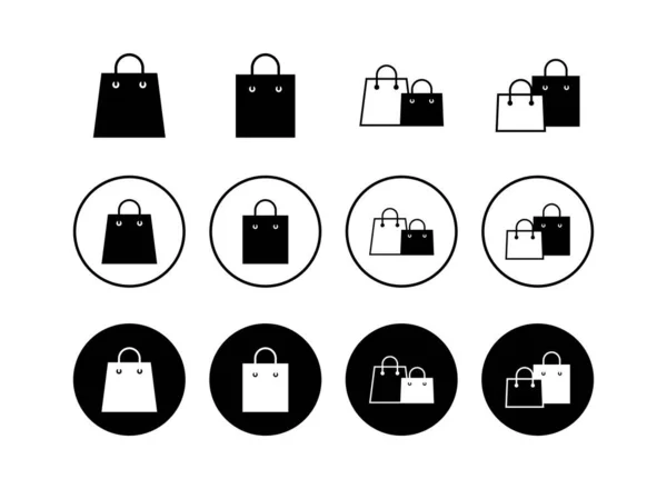 一套购物袋图标 购物袋向量Ico — 图库矢量图片