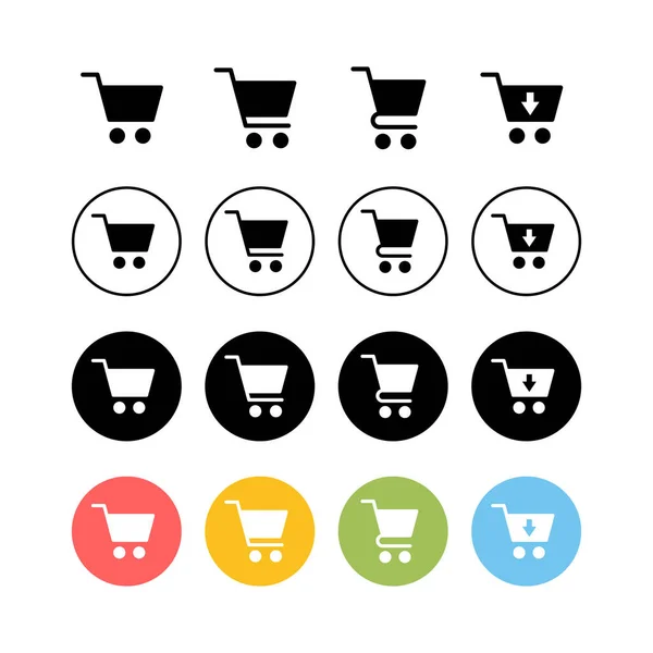 Set Von Shopping Symbolen Warenkorb Symbol Warenkorb Symbol Trolle — Stockvektor