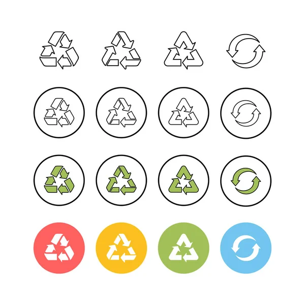 Set Von Recycle Symbolen Vektor Recycling Und Ein Paar Verpackungszeichen — Stockvektor