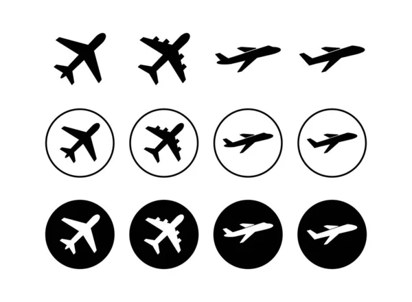 Conjunto Iconos Avión Icono Vector Avión Símbolo Transporte Ilustración Elementos — Archivo Imágenes Vectoriales