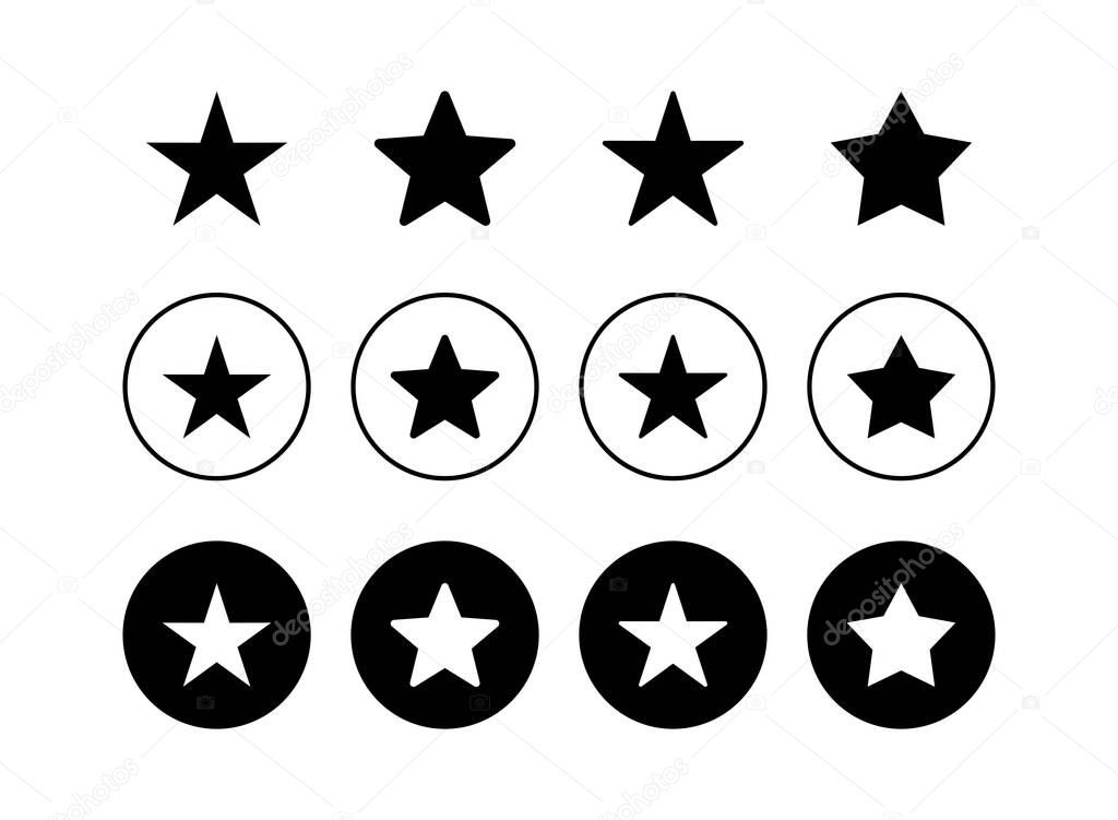 Set of Star Icons. Star vector icon. Rating symbo