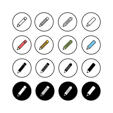 Kalem simgeleri seti. Kalem vektörü ico
