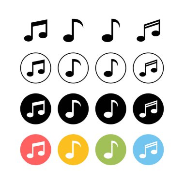 Müzik simgeleri, müzik vektörü simgesi, Melody, şarkı, not, ses, ses simgesi