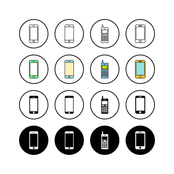 Een Set Telefoonpictogrammen Telefoon Icoon Vector Mobiele Telefoon Telefoon Symbool — Stockvector