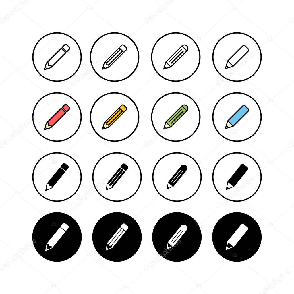 Set of Pencil icons. Pencil vector ico