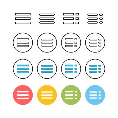 Menü Simgeleri Seti. Web menüsü ico